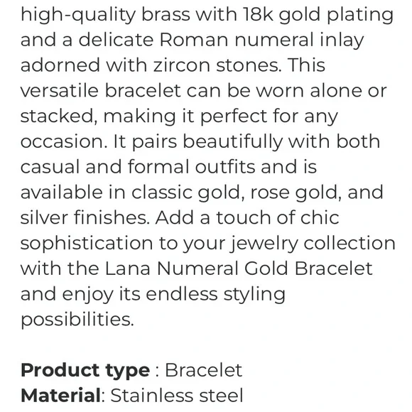 SILVER ROMAN NUMERAL BRACELET WITH ZIRCON STONE INLAY     NEW - Picture 9 of 9